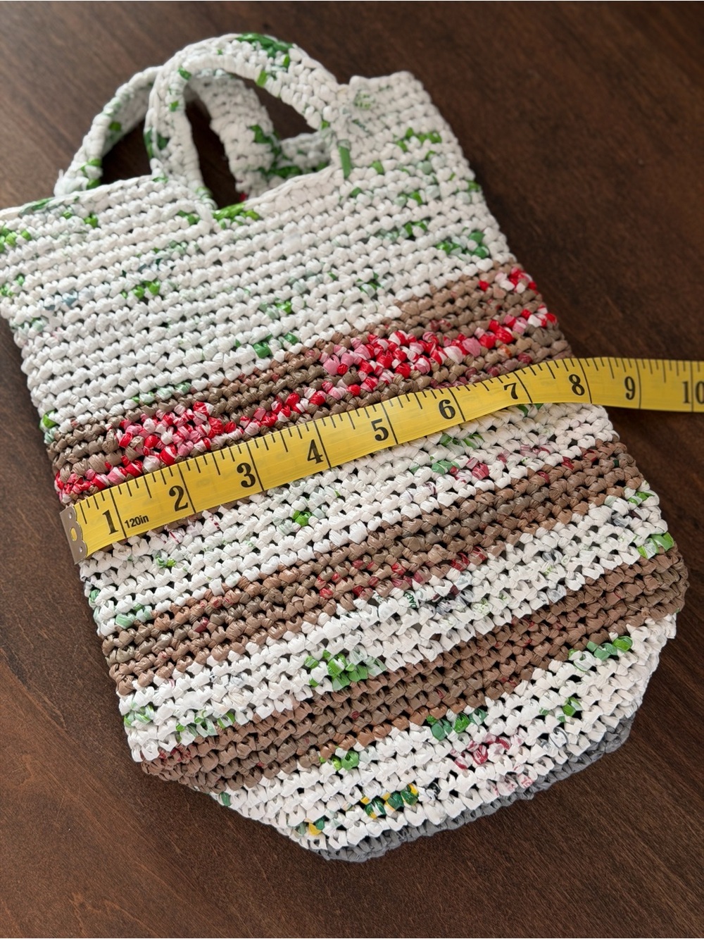 Handmade Upcycled Barrel Handbag Cylindrical Knit Top Handle Tote Bag OS - Picture 16 of 16
